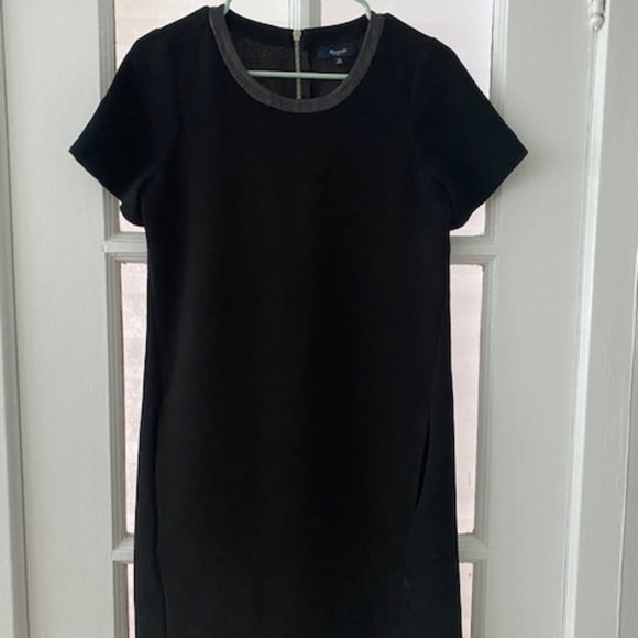 Madewell Leather Trimmed Shift Dress - Picture 3 of 7